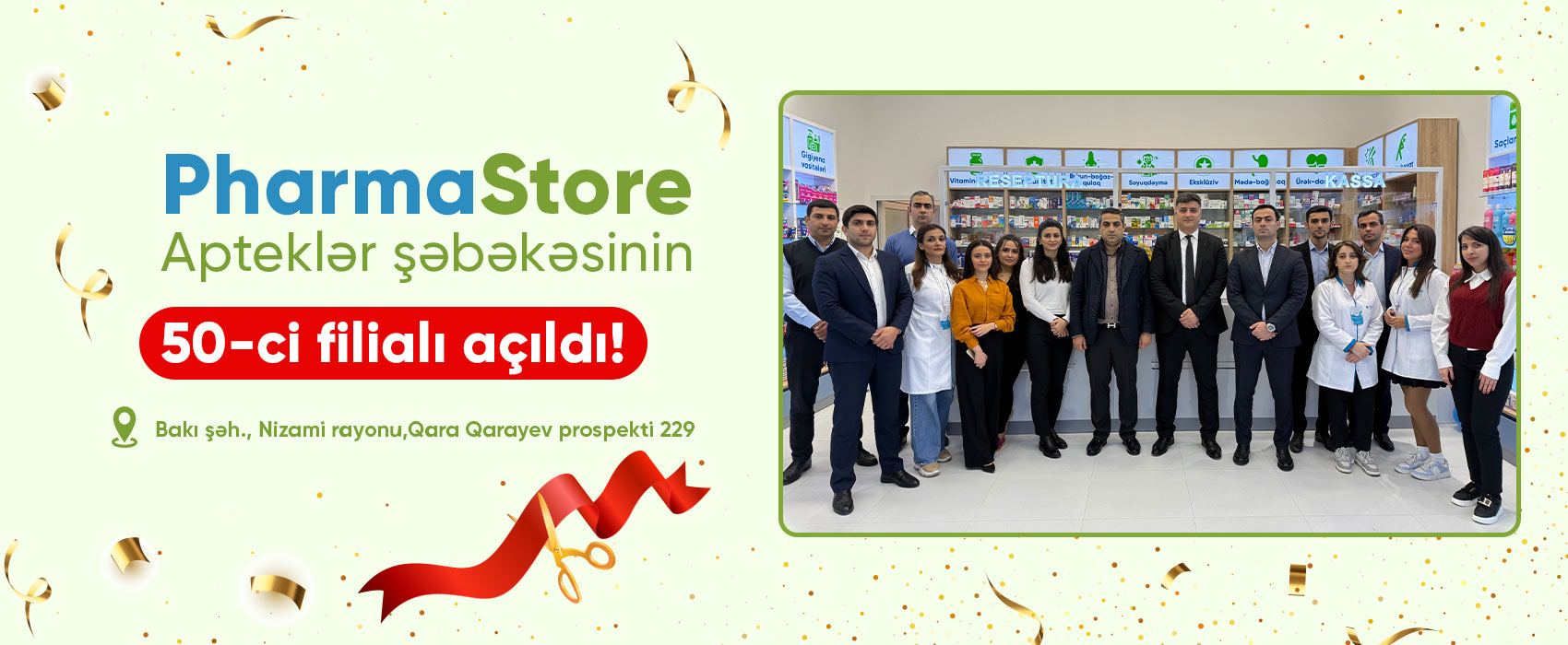 Pharmastore apteklər şəbəkəsinin 50 ci filialı açıldı