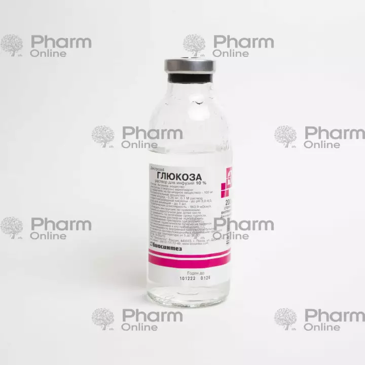 Qlükoza 10% 200 ml (Məhsul) (Biosintez (Penza)) (Rusiya)