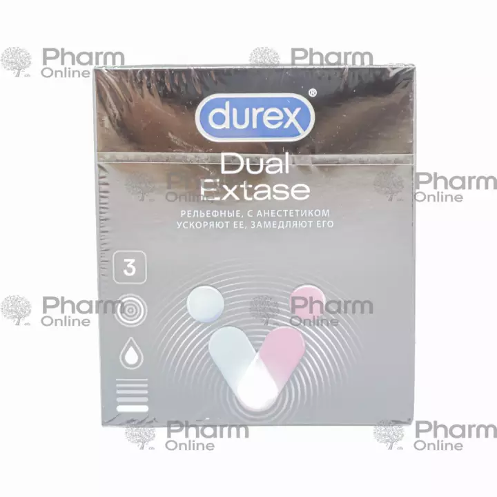 Condom Durex Dual Extase embossed № 3 (Other) (Reckitt Benckiser Ltd) (UK)