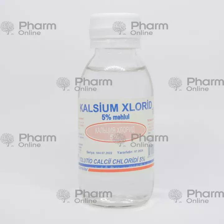 Kalsium xlorid, kalsium xlorid  5% 100 ml (Məhlul) (