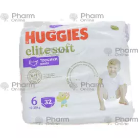 Uşaq bezi Huggis qısa tuman Elite Soft 6 15-25 kq № 32 (Türkiyə)