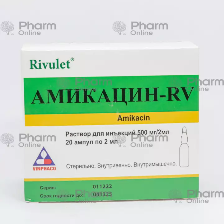 Amikasin-RV 500 mq 2 ml № 20 (Ampulalar) (Vyetnam)