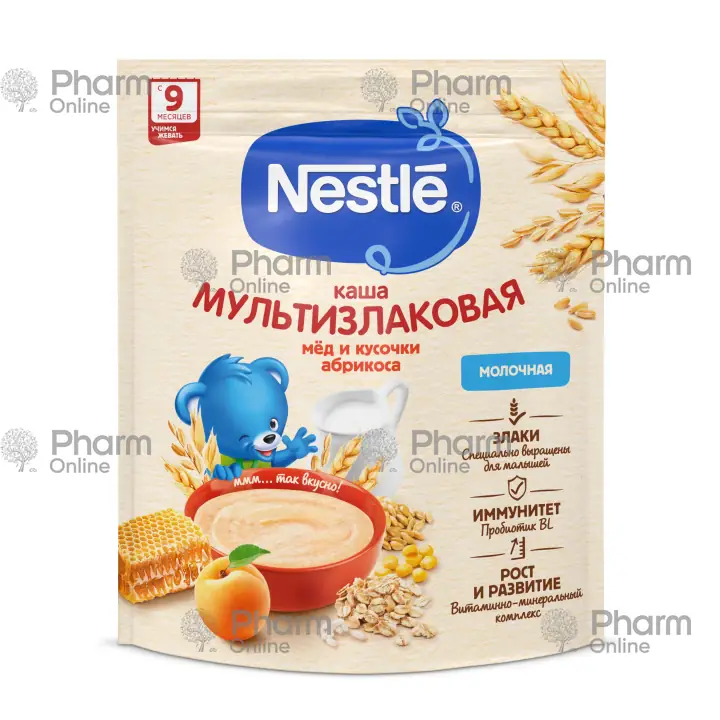 Children. food Nestlé porridge Multicereal/milk with honey and pieces of apricot from 9 months. Doyp