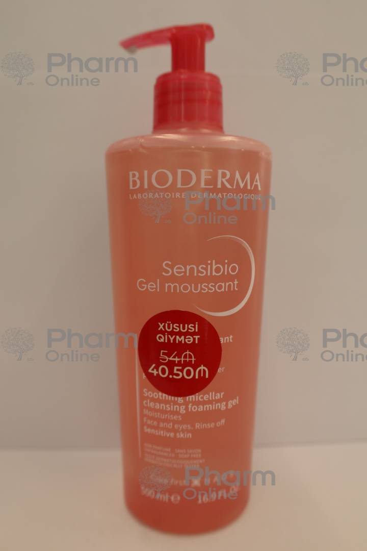 Bioderma Sensibio gel Moussant üz, göz həssas dəri üçün  (Xüsusi qiymet) 500 ml