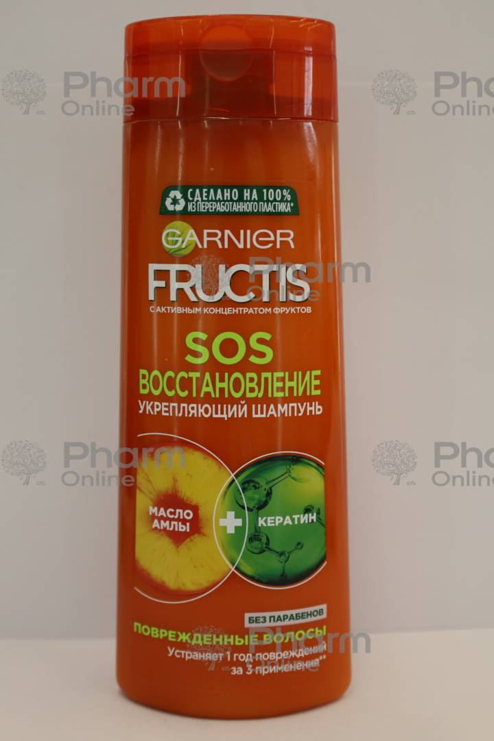 Garnier Fructis şampunu SOS bərpa edilmiş, qırılan və çox zədələnmiş saçlar üçün (5774) 400 ml (Şamp