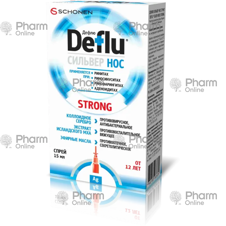 Дефлю сильвер Strong 15 мл (Назальный спрей) (Delta Medical) (Украина)