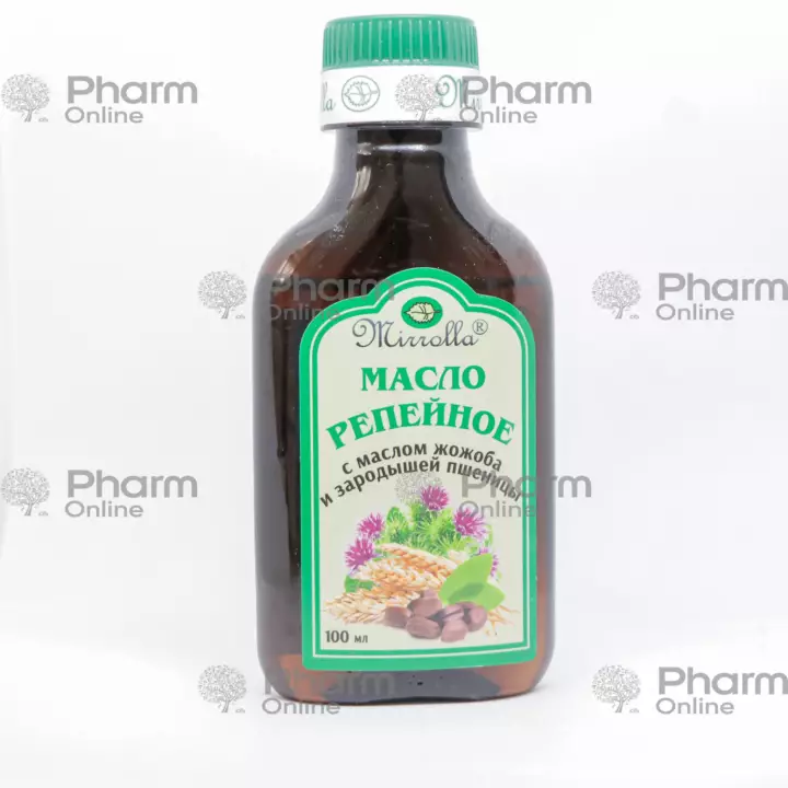 Репейное масло с  маслом зарод. пшеницы и жожоба 100 мл (Раствор) (Мирра ООО) (Россия)