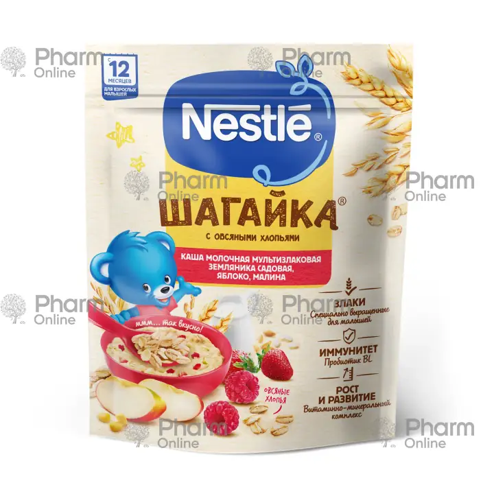 Uşaq qidası Nestle sıyıq 12aylıq 5dənli bitki,çiyələk,alma,moruq 190qr