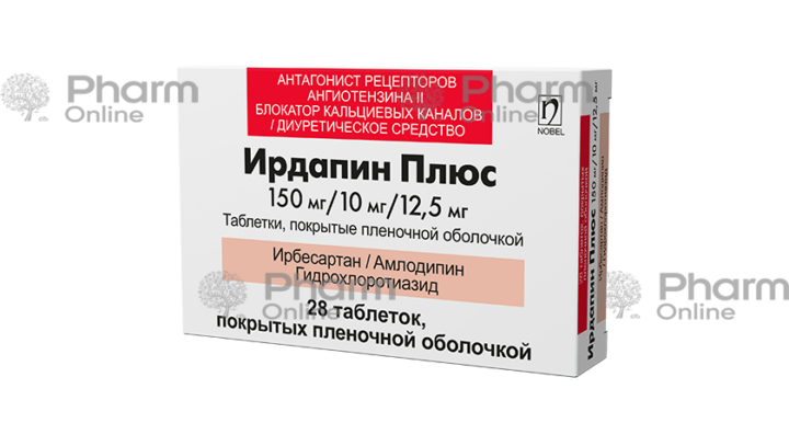 Ирдапин Плюс 150мг/ 10 мг 12,5 № 28 (Таблетки) (Nobel Farma Ilac San. ve Ticaret A.S.) (Турция)