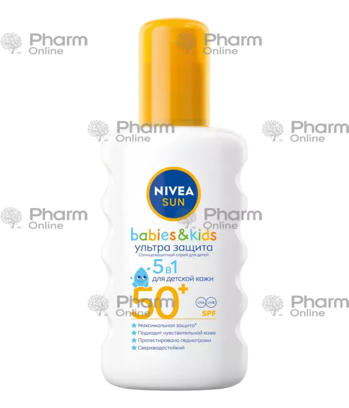Uşaqlar üçün günəşdən qoruyan Nivea losyonu ultra qoruyucu SPF50+ (2767)(85847) 200 ml (Sprey) (<>)