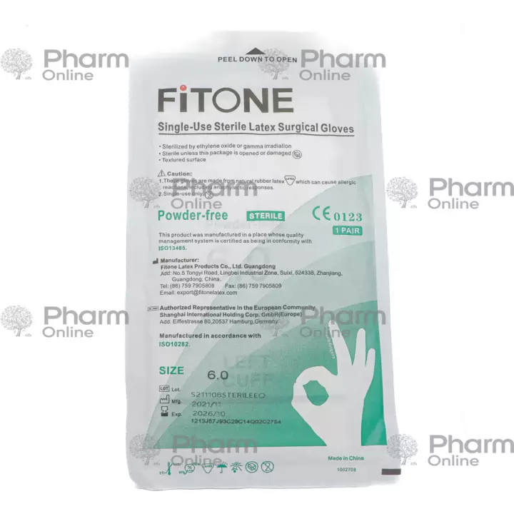 Sterile gloves No. 6.0 (latex, without powder) (Other) (Fitone latex products) (China)