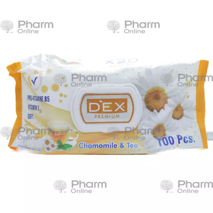Salfetka yaş "DEX" çobanyastığı və çay (6884)№ 100 (Kosmetika) (<>) (Türkiyə)