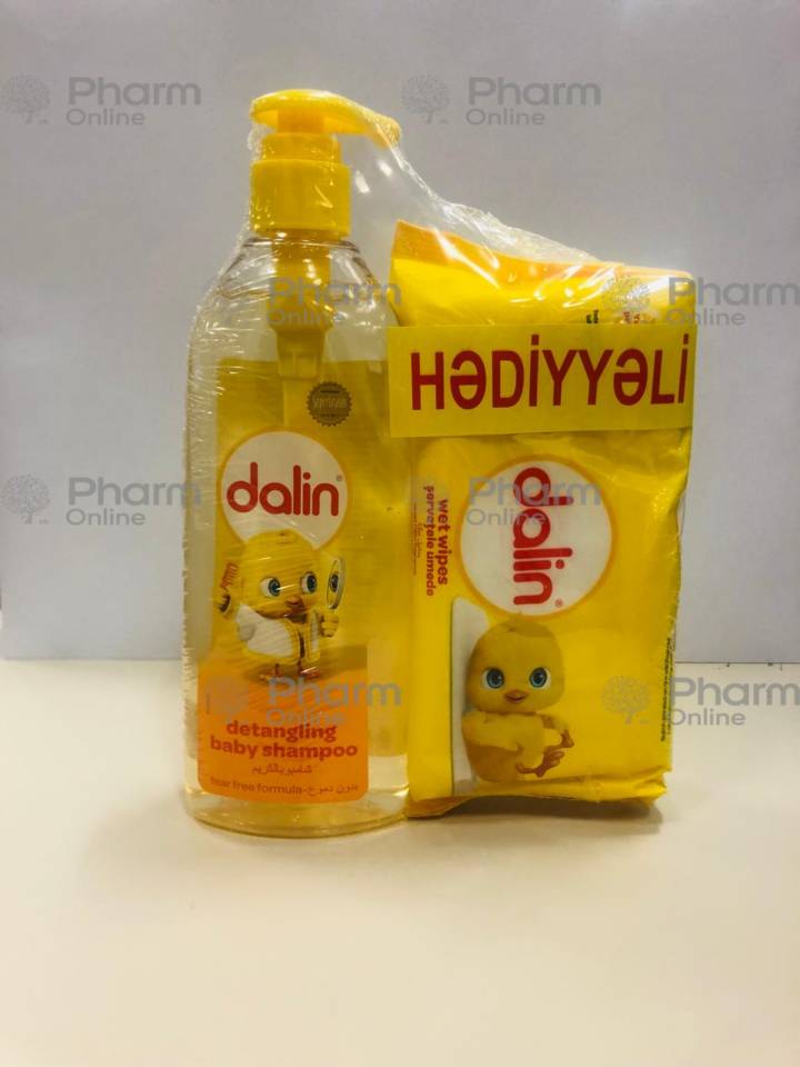Dalin klassik şampun 500 ml + Dalin üçlü yaş salfetlər № 56