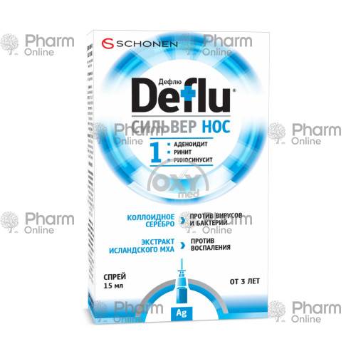 Дефлю сильвер 15 мл (Назальный спрей) (Delta Medical) (Украина)