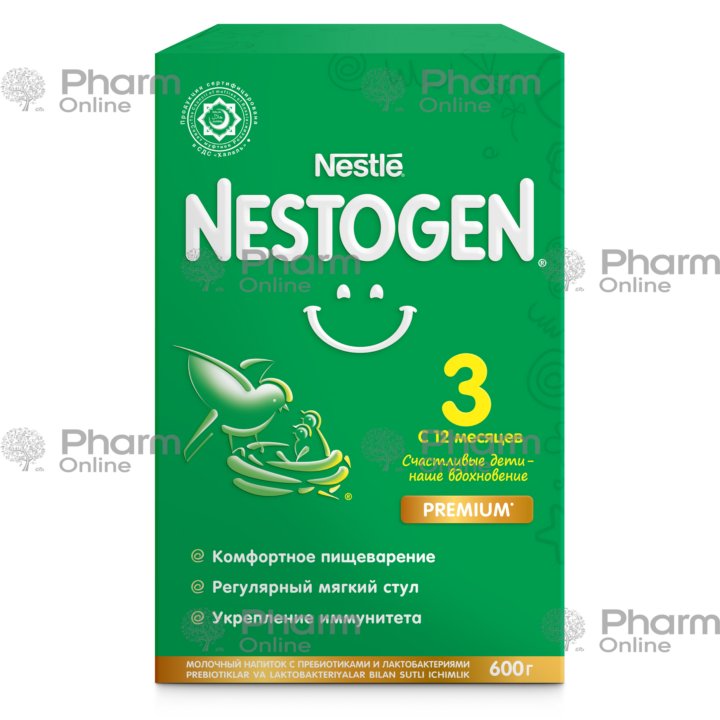 Детское питание Нестоген (nestle) 3 премиум 12 месяцев  600 гр  (Россия)