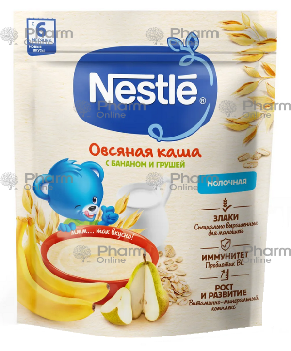 Baby food Nestle porridge Oat milk with pear and banana from 6 months 1+1(0534) 200 gr