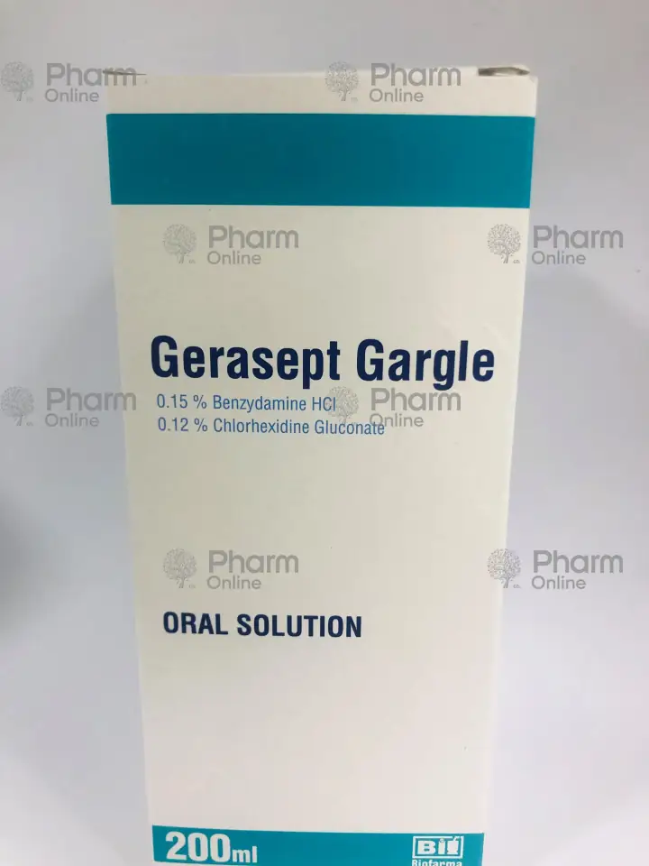 Gerasept gargara (1.5 + 1.2) mq/ml 200 ml (Solution) (Biofarma Ilac San. ve Tic. A.S.) (Turkey)
