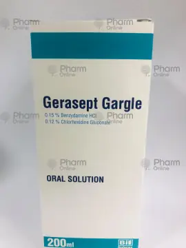 Gerasept gargara (1.5 + 1.2) mq/ml 200 ml (Solution) (Biofarma Ilac San. ve Tic. A.S.) (Turkey)