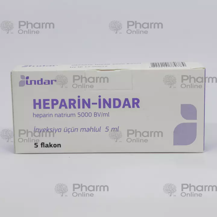 Heparin 5000 IU 5 ml № 5 (Ampulalar) (İndar) (Ukrayna)