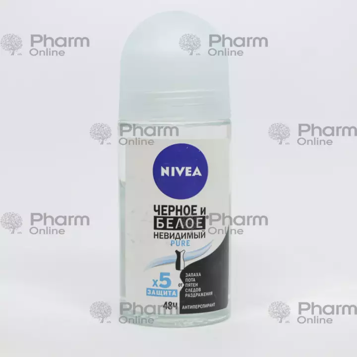 Нивеа антип. ролл-он Невидимая Защита (pure)48ч.голуб.(для черных кофт) (2234)(4519) (82234) 50 мл (