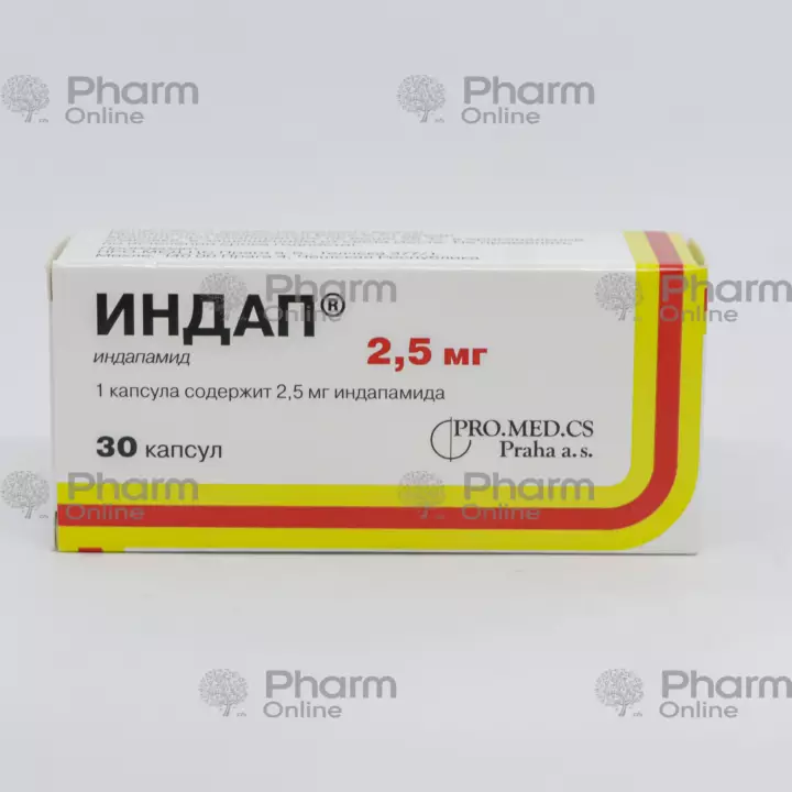 Indap 2,5 mg № 30 (Kapsulalar) (Promed) (Çexiya)