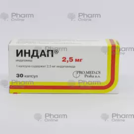 Indap 2,5 mg № 30 (Kapsulalar) (Promed) (Çexiya)