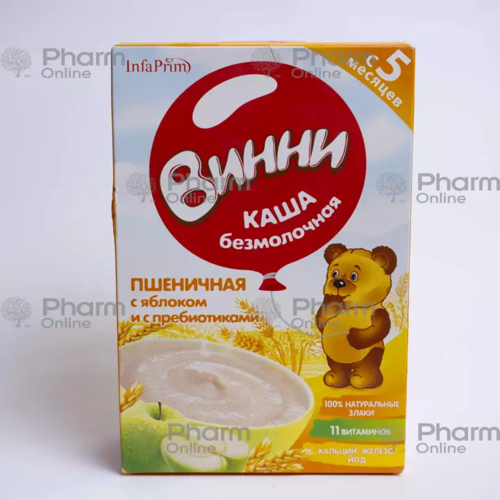 Uşaq qidası Vinnie sıyıq 5 aylıq. südsüz, almalı buğda 200 qr