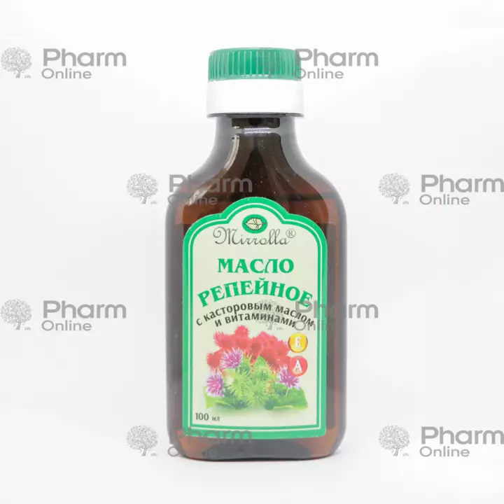 Репейное масло с касторовым маслом и витаминами А, Е 100 мл (Раствор) (Мирра ООО) (Россия)