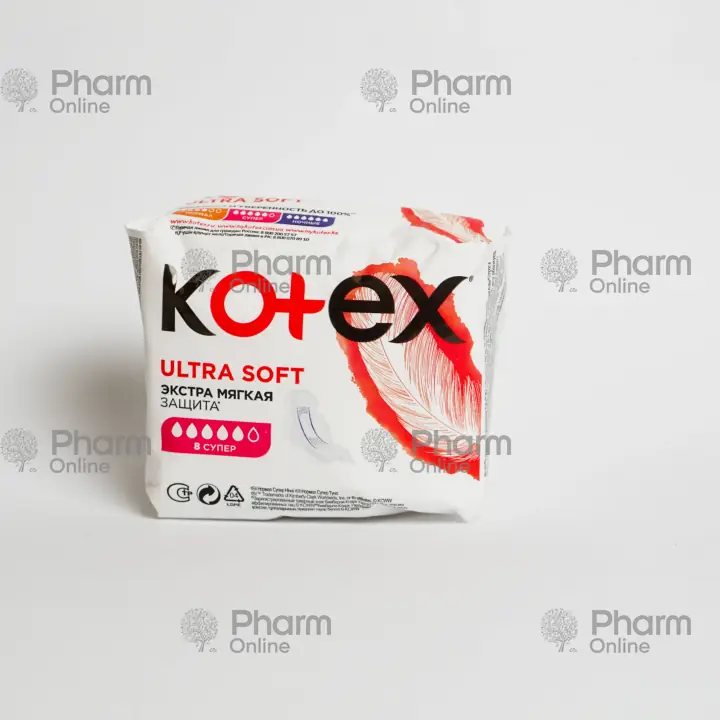 Qadın bezi Koteks  ultra super yumşaq (2683) (EZ) № 8 (contalar) (Sağlam mənada) (Rusiya)