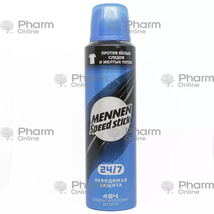 Tərləmə əleyhinə sprey Mennen sürət çubuğu 7/24 aktiv gün (95А-2068) 150 ml (Sprey) (<>)