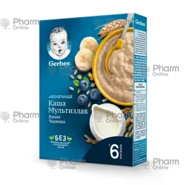 Children's nutrition Gerber porridge from 6 months, milk banana and blueberries (2711) 180 gr (Child