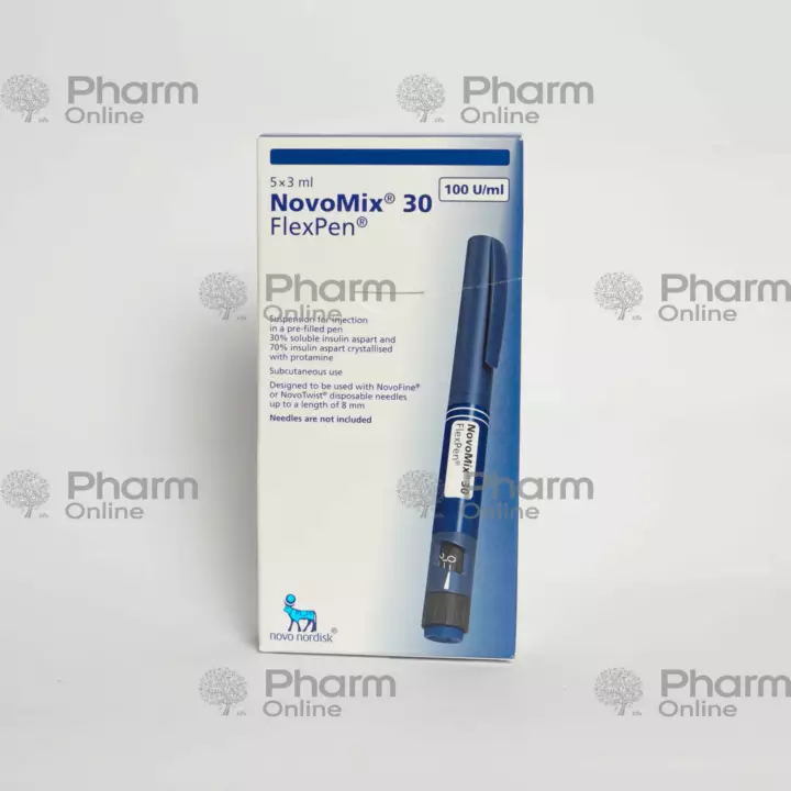 Insulin Novomiks flexpen 100ED 3 ml № 5 (ampulalar) (Novo Nordisk) (Danimarka)