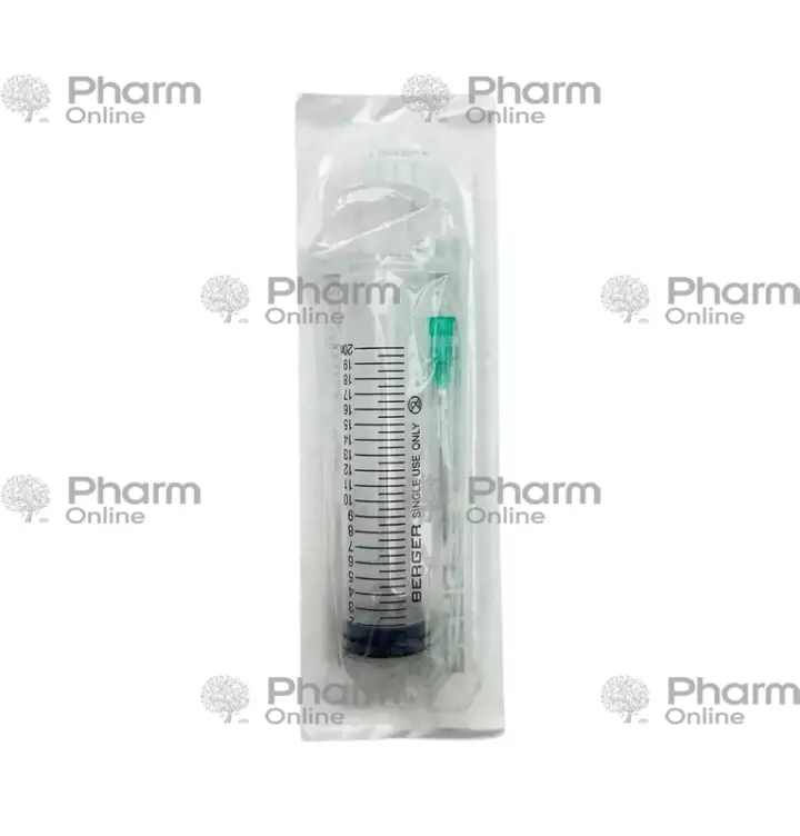 Syringe 20 ml with thread and piston 21Gx11/2 (0.8x38mm) BERGER (Other) (<>) (China)