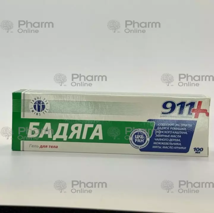 911 Badyaqa əzilmələr və göyərmələr üçün 100 ml (Gel) (Twins-Tek ASC) (Rusiya)