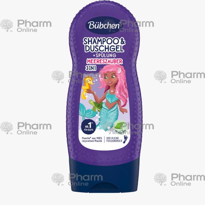 Bübchen  Şampun, yaxalayıcı vasitə və gel 3-ü 1-də "SU PƏRİSİ" 230 ml