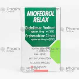 Miofedrol relaks 25mq/ml+30mq/ml 5 ml (Ampulalar) (SANJIVANI PARANTERAL) (Hindistan)