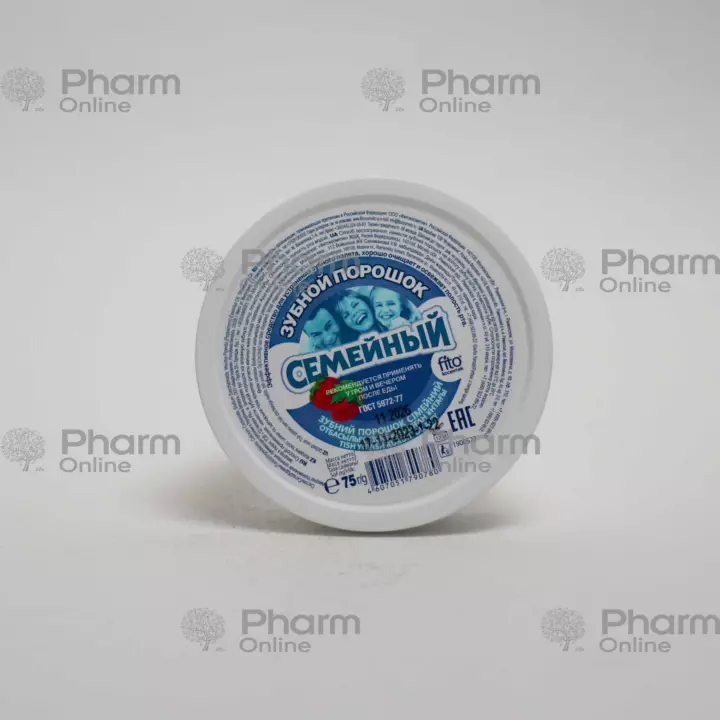 Tooth powder "Family" in a jar 75 g (Other) (Phytokosmetik LLC) (Russia)