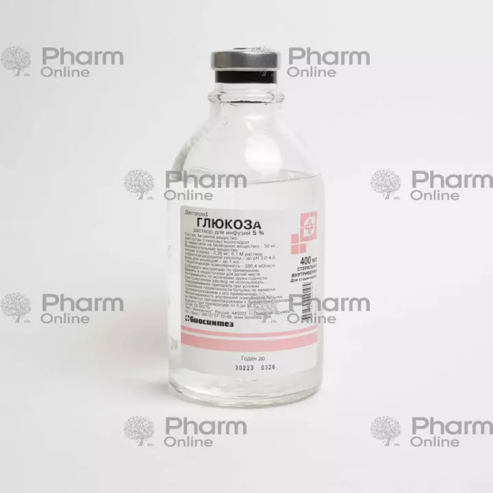 Qlükoza 5% 400 ml (Məhlul) (Biosintez (Penza)) (Penza)