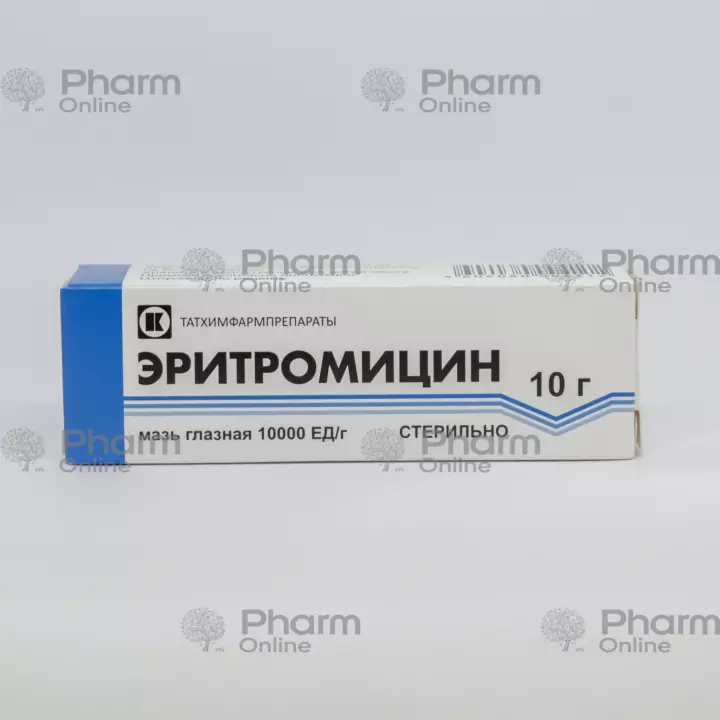 Eritromisin gözü. 10 q (məlhəm) (Tathimpharmpreparaty) (Rusiya)