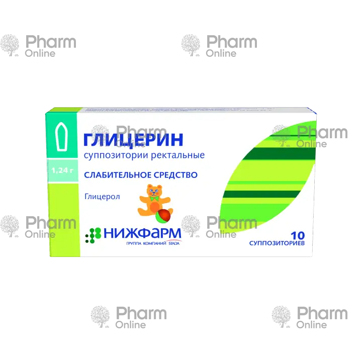 Qliserin uşaqlar üçün  1.24 № 10 (Şamlar) (NizhPharm) (Rusiya)
