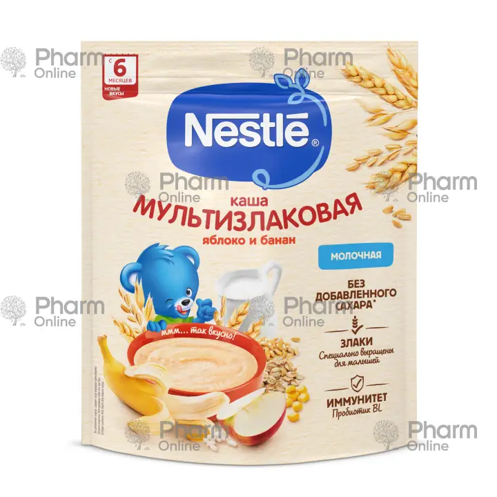 Uşaq qidası Nestlé çox taxıllı sıyıq/süd alma və banan ilə 6 aydan. 200 qr