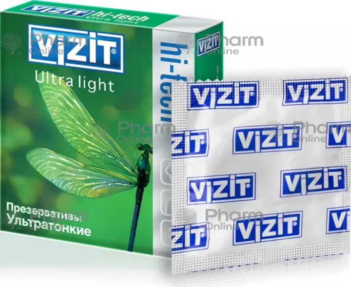 Vizit hi-tech pleasure condom with rings and pimples №3 (Other) (<>) (Germany)