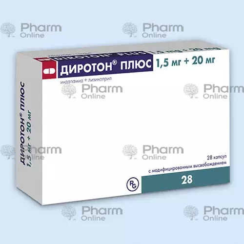 Диротон плюс 1,5+ 20 мг № 28 (Капсулы) (Gedeon ) (Венгрия)