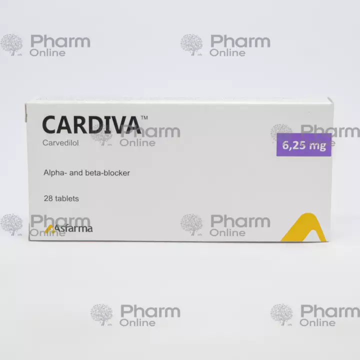 Cardiva 6.25 mg No. 28 (Pills) (Ali Raif Ilac Sanayi A.S.) (Turkey)