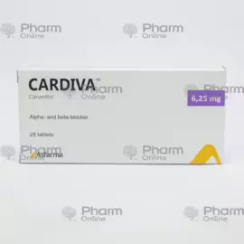 Cardiva 6.25 mg No. 28 (Pills) (Ali Raif Ilac Sanayi A.S.) (Turkey)