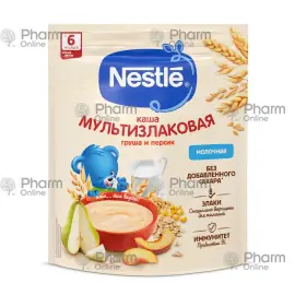 Baby food Nestlé Multigrain porridge/milk with pear and peach from 6 months. 200 gr