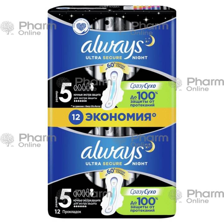 Прокладки Олвейс ultra night long eco (2377) № 12 (Прокладки) (<>) (США)