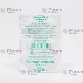Sodium caffeine benzoate 100 mg No. 6 (Tablets) (Tatkhimpharmpreparaty) (Russian)