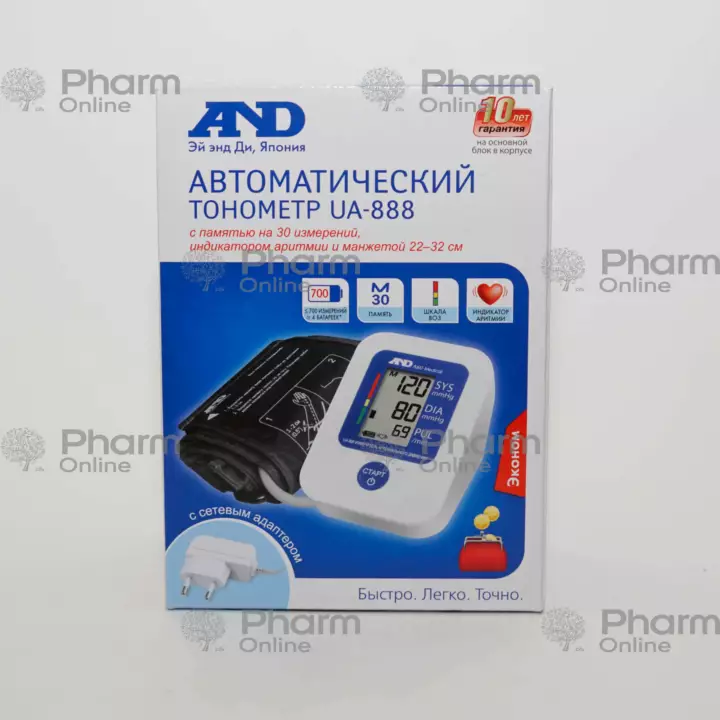 Тонометр электронный AND UA-888 с адаптером (Япония)