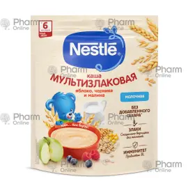 Uşaq qidası Nestle sıyığı 6 aylıqdan alma, qaragilə və moruq ilə çox yarmalı/süd (3496) 200 qr